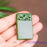 Green Jade Dragon Pendant Amulet Necklace Lucky Men Women