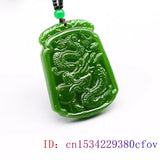 Green Jade Dragon Pendant Lucky Women Natural Necklace Amulet Carved Jewelry Men