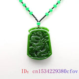 Green Jade Dragon Pendant Lucky Women Natural Necklace Amulet Carved Jewelry Men