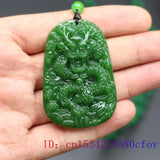 Green Jade Dragon Pendant Jadeite Amulet Carved Charm Natural Necklace Men Jewel