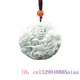 Green Jade Dragon Pendant Women Charm Amulet Necklace Carved
