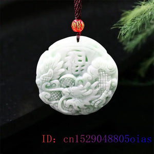 Green Jade Dragon Pendant Women Charm Amulet Necklace Carved