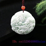 Green Jade Dragon Pendant Women Charm Amulet Necklace Carved