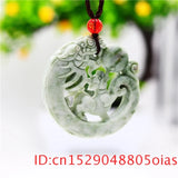 Green Jade Dragon Pendant Tiger Necklace Double-sided Chinese Men Jewelry