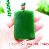 Green Jade Dragon Pendant Necklace Chinese Charm Jewelry Amulet Jadeite