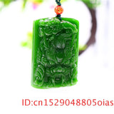 Green Jade Dragon Pendant Necklace Chinese Charm Jewelry Amulet Jadeite
