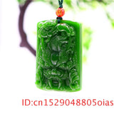 Green Jade Dragon Pendant Necklace Chinese Charm Jewelry Amulet Jadeite