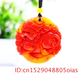 Green Jade Dragon Pendant Necklace Carved Amulet Chinese Jewelry Men Women