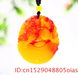 Green Jade Dragon Pendant Necklace Jadeite Chinese Charm Amulet
