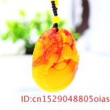 Green Jade Dragon Pendant Necklace Jadeite Chinese Charm Amulet