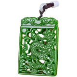 Green Jade Dragon Pendant Necklace Chinese Jewelry