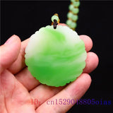 Green Jade Dragon Phoenix Pendant Carved Jewelry Natural Charm Jadeite Amulet