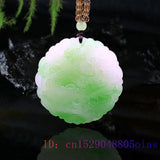Green Jade Dragon Phoenix Pendant Carved Jewelry Natural Charm Jadeite Amulet