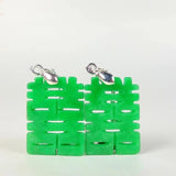 Green Jade Earrings 925 Silver Vintage Charms Natural Stone Chinese Gift