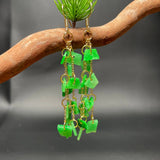 Green Jade Earrings 925 Silver Vintage Chinese Jadeite Jewelry