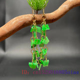 Green Jade Earrings 925 Silver Vintage Chinese Jadeite Jewelry
