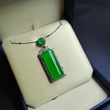 Green Jade Emerald 925 Silver Necklaces For Women