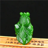 Green Jade Fish Pendant Necklace Chinese Hand-Carved Charm Goldfish Jewelry