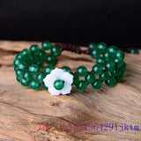 Green Jade Flower Bracelets Charms Natural Bangle Gemstones Chinese Accessories