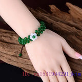 Green Jade Flower Bracelets Charms Natural Bangle Gemstones Chinese Accessories