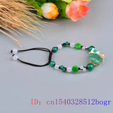 Green Jade Flower Bracelets Gemstones Bangles Men 925 Silver Carved Bracelet