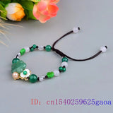 Green Jade Flower Bracelet 925 Silver Vintage Jewelry Charms