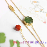 Green Jade Flower Bracelet Chalcedony Jewelry Men Bangles 925 Silver