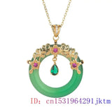 Green Jade Flower Pendant Choker Necklace 925 Silver Charm