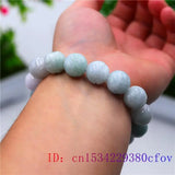 Green Jade Flowers Elastic Bracelet Women Bangle Jadeite Amulet Charm