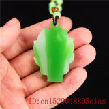 Green Jade Fox Pendant Chinese Women Natural Jewelry Amulet Necklace Jadeite