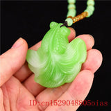 Green Jade Goldfish Pendant for Necklace Chinese Jadeite Amulet Charm