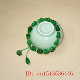 Green Jade Gourd Bracelets Bangle Jewelry Elastic Natural Bead Amulet