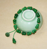 Green Jade Gourd Bracelets Bangle Jewelry Elastic Natural Bead Amulet