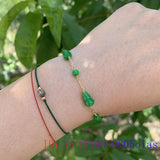 Green Jade Gourd Bracelet Natural Stone 925 Silver Bangle