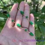 Green Jade Gourd Bracelet Natural Stone 925 Silver Bangle