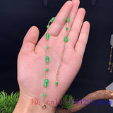 Green Jade Gourd Bracelet Natural Emerald Jewelry 925 Silver