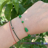 Green Jade Gourd Bracelet Natural Emerald Jewelry 925 Silver