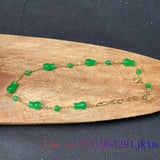 Green Jade Gourd Bracelet Natural Emerald Jewelry 925 Silver