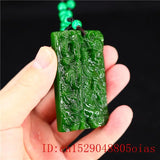 Green Jade Guangong Pendant Natural Men Chinese Carved Jewelry Necklace Amulet