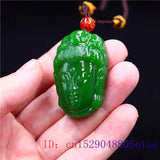 Green Jade Guanyin Pendant Necklace Charm Jadeite Amulet Chinese Natural