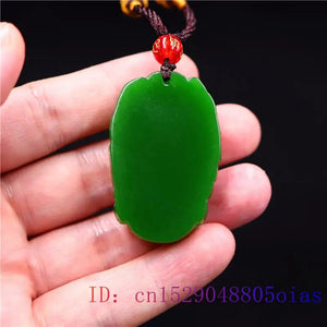 Green Jade Guanyin Pendant Necklace Charm Jadeite Amulet Chinese Natural