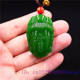 Green Jade Guanyin Pendant Necklace Charm Jadeite Amulet Chinese Natural