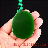 Green Jade Guanyin Pendant Necklace Chinese Charm Amulet