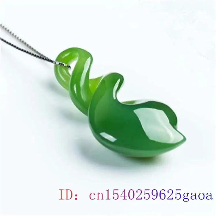 Green Jade Heart Necklace Pendant Gift Gemstones Necklaces Amulets Jewelry