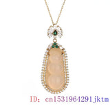 Green Jade Lentils Pendant Necklace Choker Carved Jewelry