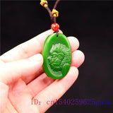 Green Jade Monkey Pendant Natural Necklace Carved Jadeite Chinese Charm Amulet
