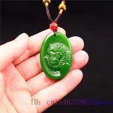 Green Jade Monkey Pendant Natural Necklace Carved Jadeite Chinese Charm Amulet