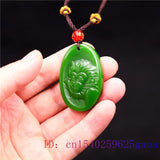 Green Jade Monkey Pendant Natural Necklace Carved Jadeite Chinese Charm Amulet