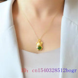 Green Jade Mouse Pendant 925 Silver Chalcedony Zircon Jewelry