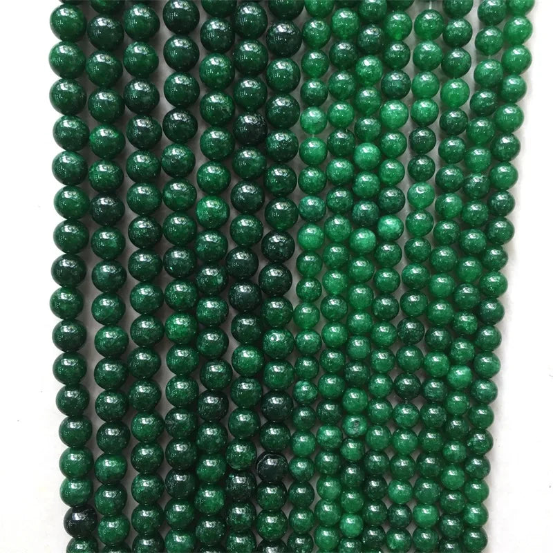 Green Jade Natural Gem Stone Beads for Jewelry Making